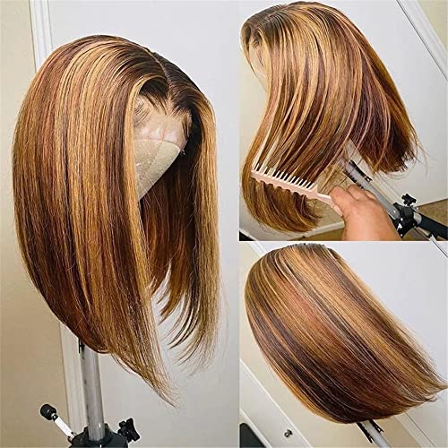 Боб Лейси закопчалката P4/27 права Коса От човешки косъм (Цвят: дантела 4x4, размер: 14 инча)