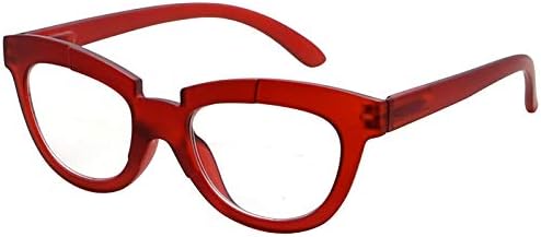 Очила с формата на полумесец Eyekepper за жени, големи женски ридеры - червено +3,00
