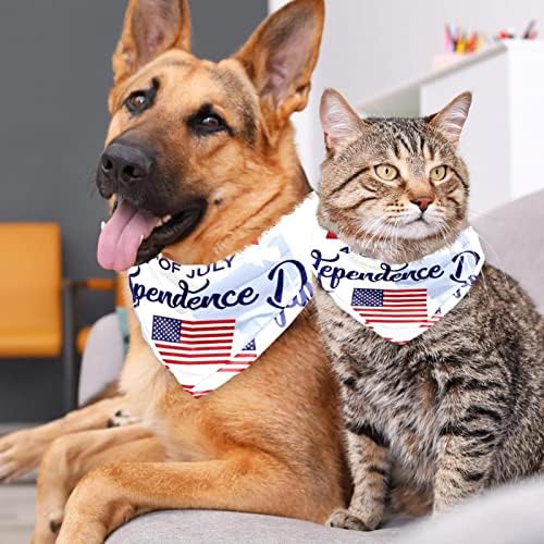 Кърпа за кучета от 2 опаковки С Деня на Независимостта на 4 юли, Престилки за домашни любимци за Момичета И Момчета, Шал за Кучета,