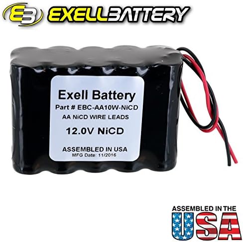 3 бр. Акумулаторна батерия Exell 12V 1000mAh (10xAA) NiCd с Кабелни изводи