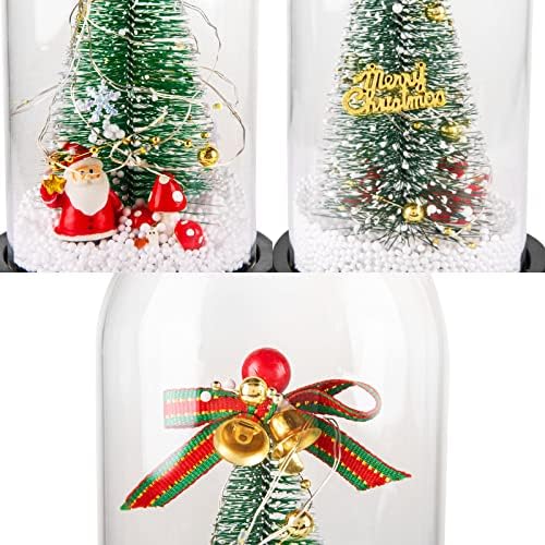 Коледно дърво KIRE в Стъклен купола с Топло гирляндным осветление и картички с Благословии - Идеална Настолна Коледно дърво, Подаръци
