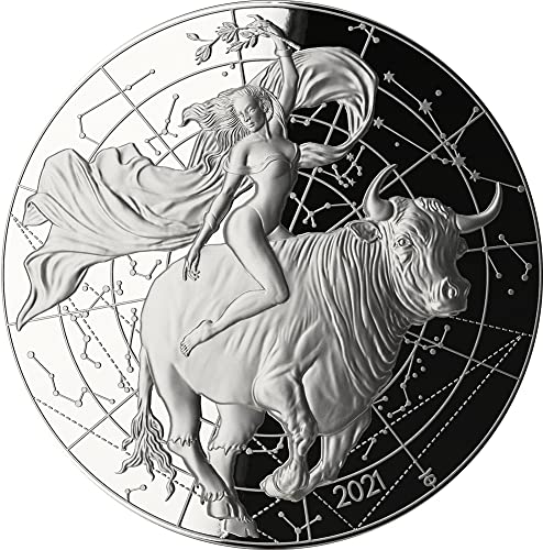 2021 Модерна Възпоменателна монета PowerCoin Съблазняване Of Europe Mythos 1 Унция Сребърна монета 25 Livres Германия 2021 Година