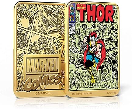 Колекция Кюлчета от 6 Обложки комикси с покритие от 24-КАРАТОВО с участието на Тора в ослепителни цветове, 2,36 x 1,58 x 0,12 - Marvel Thor