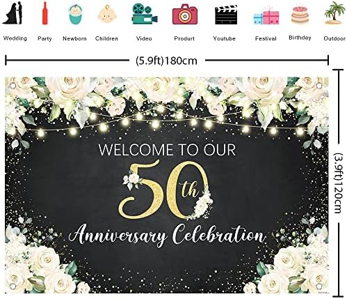 Crefelimas Бели Цветя на Фона на 50-Годишнината от Сватбата за Честването на 50-Годишнината от Брака на Фона на Любовна Парти