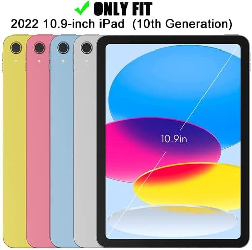 За iPad на 10-то поколение Калъф с клавиатура (10,9 инча, 2022) - 3-Зонная 7-цветен свалящ се капак на клавиатурата на таблета