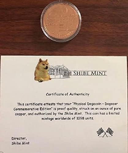 Dogecoin DOGECAR 2014 Shibe Mint са подбрани медна монета с непокътнати логото на only1098 Удари такъв АВТОМОБИЛ, Уау!!