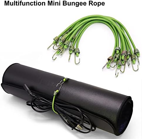 Мини-бънджи кабел с Двойни метални куки, 15 опаковки Гъвкавите Еластични бънджи-ремъци, Зелени бънджи колани 4 мм, Завязывающиеся