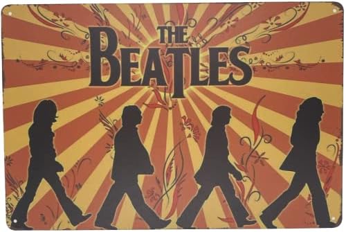 Лидице метални стенни табела | The Beatles 8 x 12 см. | Художествена Плакатная дъска за декорация на дома, Бар, Стаи, Гараж, Мъжки Пещери