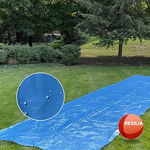 Водна пързалка RESILIA - Super Slip Lawn XXL, на 30 Метра в дължина и 8 метра ширина, за възрастни и тийнейджъри, светло синя, с устойчиви