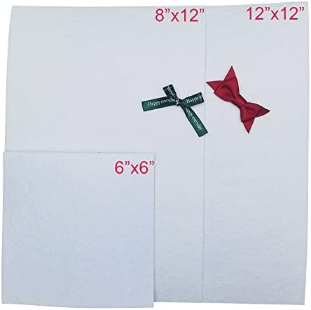 Листове от мек филц Chenkou Занаятите 12 x 12 - 20 бр. В опаковка, различни цветове, 2 мм, за да работи със собствените си ръце (бяла (12 x12))