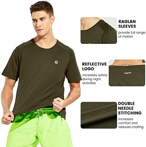 Мъжки спортни тениски Nepest с къс / Дълъг ръкав, Суха засаждане, Впитывающая Влагата, Спортна тениска с кръгло деколте за фитнес