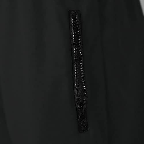 Мъжки Модерен Спортен Костюм Ежедневието на Обикновен Комплект Панталон с цип Дълъг Ръкав Съперник Suit Black