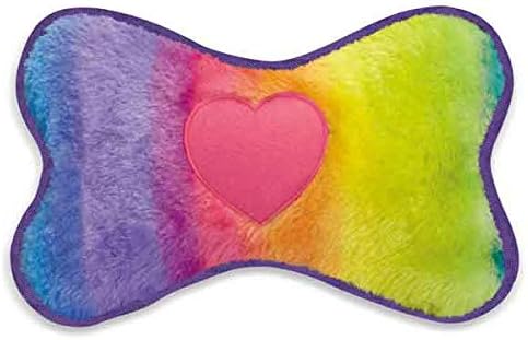 MPP Плюшени Преливащи се цветове Играчки за кучета от Мека Цветна Пищалка Омбре Изберете Формата на сърце или кост (Отломки