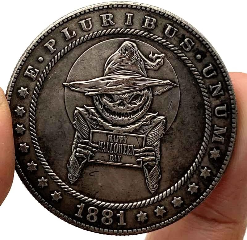 1881 Скитащи Монети Хелоуин Месингови Стари Сребърни Медали Игралното Плавателни Съдове Медни Сребърни Монети Възпоменателни Монети