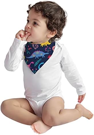 Памучни Бебешки Лигавници Динозавър Цветна Животинска Модел Детска Кърпа Лигавници За Никнене На Млечни Зъби Хранително-Вкусовата Лигавник