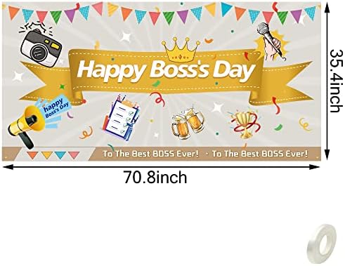 На фона на банер FORSEEZON Happy Boss's Day за партита, най-Добрите Сувенири за партита на Шефа, Украса за Рожден Ден на Шеф,