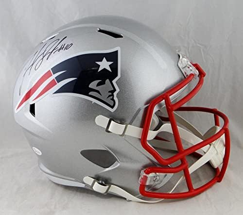 Способи за каска NE Patriots F/S с автограф на Джош Гордън - JSA Auth W * Черно - Каски NFL с автограф