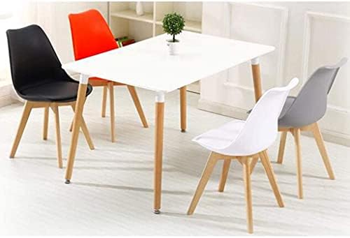 Комплект от столове за хранене, стол за акцент в хола, Трапезни столове, Комплект от 4 Ретро пластмасови, дървени столове, Мебели за грим