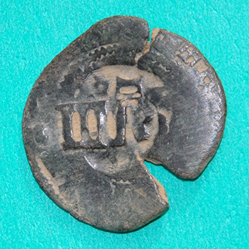 1655 ES Испански Замък Филип IV и Лъв Колониалната Карибски Пират Епоха IIIII Мараведи Cob 15 Монета Много добри детайли