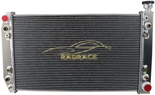 RadRace 3-Вграден Алуминиев Радиатор за Chevy GMC 1988-1999 C1500 K1500 C2500 K2500 C3500 K3500 V6 и V8 5.0 5.7 L Пикап 89 90 91 92 93
