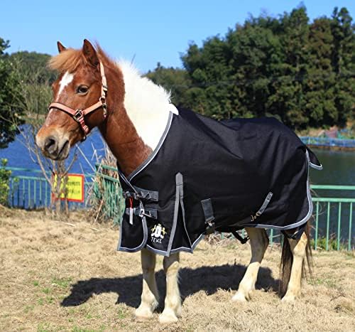 Кърпи за коне TEKE Deluxe Turnout, водоустойчива и дишаща кърпи за грижа за конете 1200D без пълнител (51 -87, включително миниатюрен