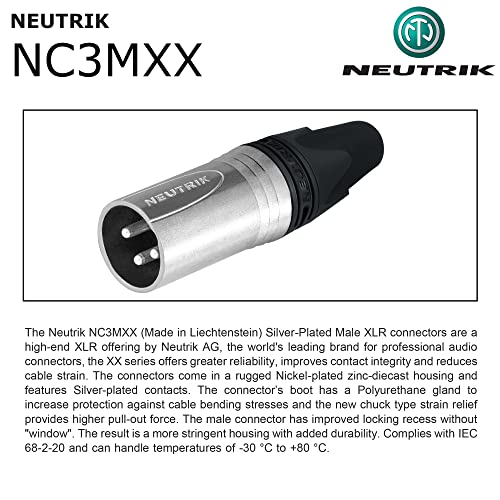 Най-ДОБРИТЕ В СВЕТА КАБЕЛИ 3 Бройки - 30-Крак Балансиран микрофон, кабел, обичай с помощта на Mogami 2549 (черен) Кабели и конектори Neutrik NC3MXX и NC3FXX сребрист цвят XLR