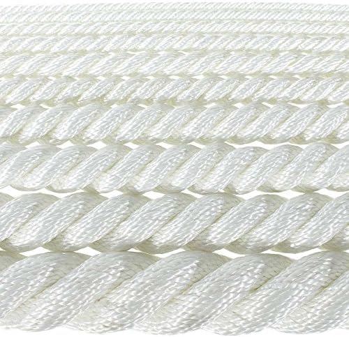Висококачествена Бяла Усукана Найлон въже (1 инч х 25 Фута) - Универсален Домакински линия