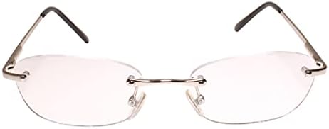 Модерни Сребристи Правоъгълни Очила За четене Без Рамки 2,75 инча Reader
