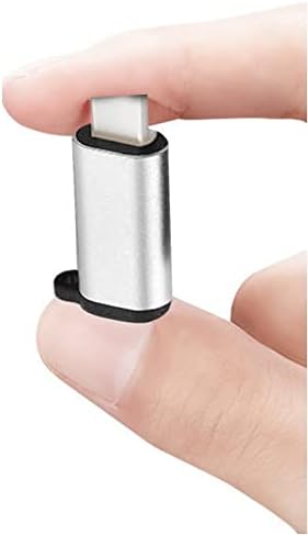 1 Бр. USB Адаптер C с Брелоком Mini USB Type C за мъже и Micro USB за жени OTG Конвертор, който е Съвместим с Бързо Зареждане, Сребристо, Приятен