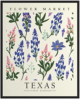 Texas арт Принт, Texas Плакат, монтиран на стената артистичен интериор, Пътен плакат с карта на щата Тексас, Декорация на стените