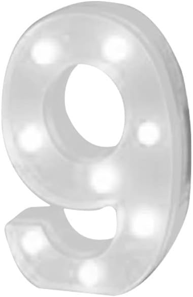 DBYLXMN Пластмасов Дигитален Светлинен Азбука Висящи Лампи 09 Бяло, Стоящ Led Дигитален Декор Подвешивает Малки Стъклени