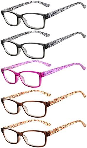 Owl Readers 5 Опаковки елегантни женски очила за четене с красиви модели, за дами Луксозен и Стилен вид на пролетта панти