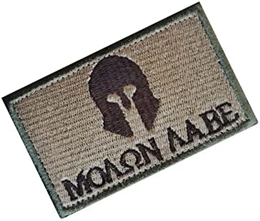 Ленти за шлем Molon Labe Spartan, закопчалката на една кука и контур, Тактическа Апликация за Морал, Военна нашивка с бродерия, 2 бр. (цвят