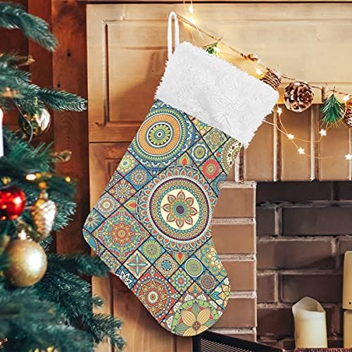 ДОМИКИНГ Мандала Коледен Отглеждане Класически Чорапи Голям Размер Персонализирани Коледна Украса за Отглеждане на Семейната Коледа на
