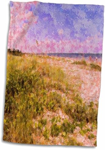 3dRose Florene Изкуството на импресионизма - Плажни пейзажи - Кърпи (twl-31150-1)