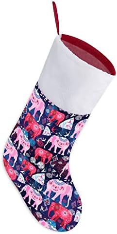 Живи Слонове с принтом и Геометрия, Персонални Коледни Чорапи, Коледни Камина, Окачени Украса за вашето семейно Парти