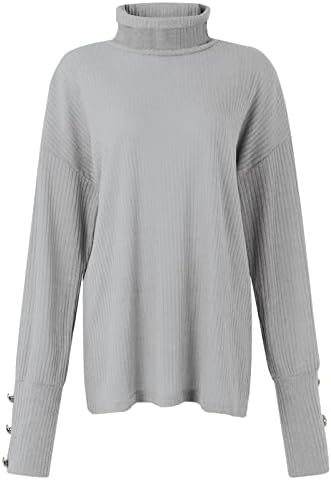 Жена Плътен Пуловер Пуловер Копчета С Дълъг Ръкав, Однотонная Трикотажная Долна Риза, Зимна Мода 2022
