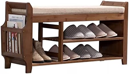 MFCHY Рафтове за съхранение на обувки, Пейка с 2-те Нива седалка на възглавницата, Органайзер за съхранение на обувки в