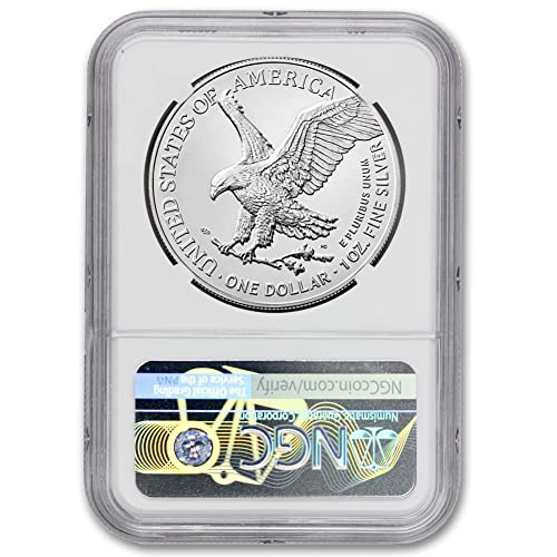 2023 (W) Монети, в кюлчета американски сребърен орел с тегло 1 унция, скъпоценен камък, не циркулиращата (Ранни издания -