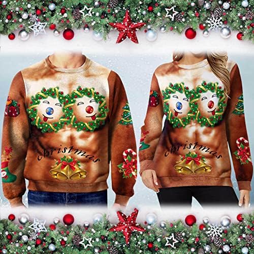 Забавна Грозна Коледна Hoody с 3D Цифрово Графичен Принтом, Ежедневна Блуза, Пуловер, Грозна Празнична Hoody За Мъже, Дамски Спортни Облекла,