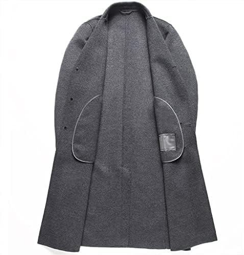 TJLSS Handgefertigter Doppelseitiger Tweedmantel Aus Wolle Für Männer in Knielanger Tweedjacke Tweed Trenchcoat (Color : E, Size : Large)