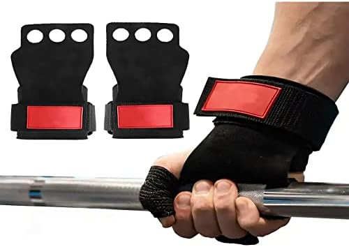 Ръкавици за стягане - ръкохватка с 3 дупки за домашни тренировки, като дърпа, вдигане на тежести, WOD с джапанки на китките,