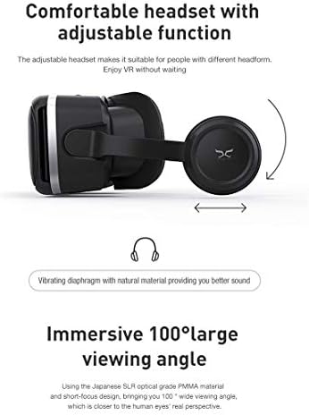 VR-слушалка за мобилен телефон, Регулируема 3D VR-очила със слушалки за мобилни игри и филми, Съвместими с iPhone и Android с екран