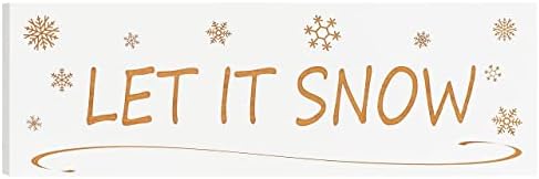 Табела Нека вали сняг с вдъхновение Carol | Коледна Декор от Бяло дърво за празнична украса на фермерска къща | Универсална Резбовани
