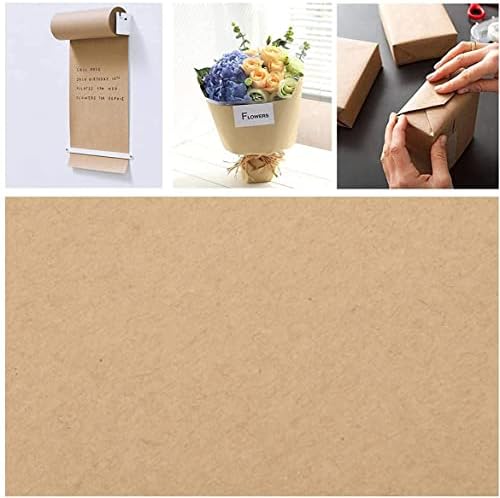 WJAJOY Kraft Paper Roll - Опаковъчен ролка от кафява хартия, който е подходящ за бродерия, изкуство, опаковане на по-малки подаръци, пощенски