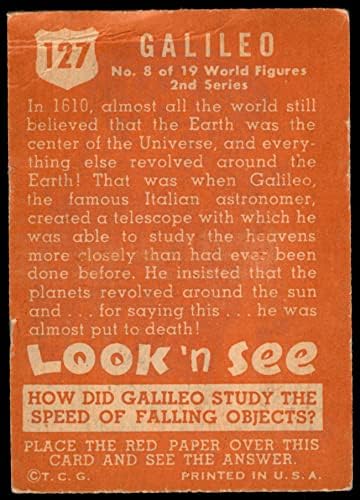 1952 Topps # 127 Галилео (пощенска картичка) VG