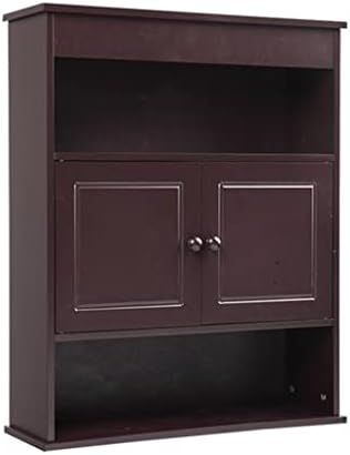 N/ A Горен и Долен с две врати шкаф за баня Кафяв цвят, Стенен Шкаф за съхранение на мебели (Цвят: A, размер: както е показано)