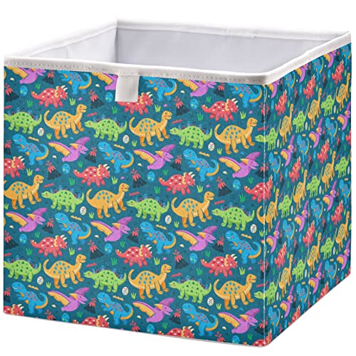 Кошница за шкаф visesunny, Разноцветни Кутии за съхранение на Динозаврите, Тъканни Кошница за Организиране на Рафтовете, Сгъваеми Кубични