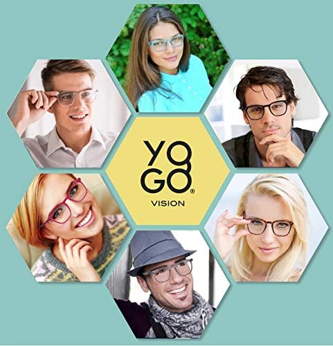 Yogo Vision 4 Опаковки Очила за Четене Nerd Readers за Жени И Мъже, Антибликовый UV-Филтър, по-Леки Очила + 4