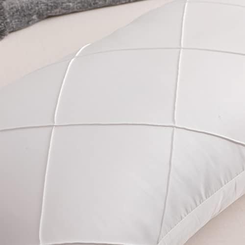 Опаковка от 2 бели покрива възглавница Стандартен размер, Калъфки за спално бельо с цип плик, Калъфка за легла с шарени във